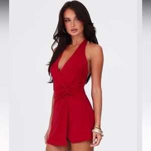 Tiger Mist Parris Dress Red Halter Backless